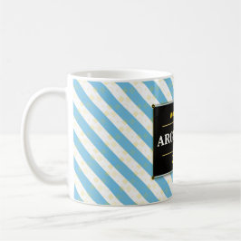 Argentina Football Fan Flag Colors Stripe Pattern  コーヒーマグカップ