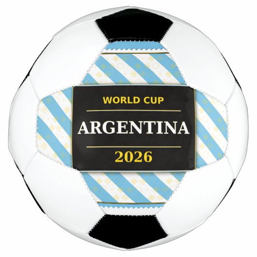 Argentina Football Fan Flag Colors Stripe Pattern  サッカーボール (正面)