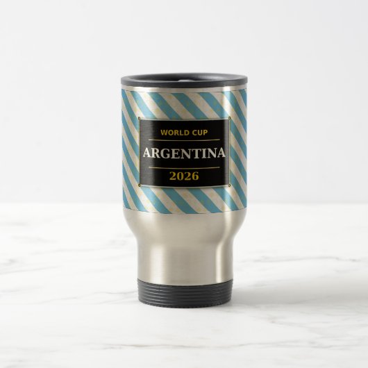 Argentina Football Fan Flag Colors Stripe Pattern  トラベルマグ (中央)