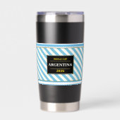 Argentina Football Fan Flag Colors Stripe Pattern  保温保冷タンブラー (正面)