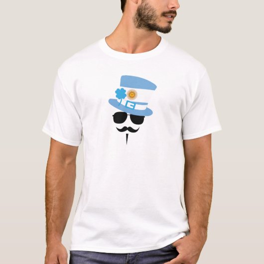 Argentina go Mustache Tシャツ (正面)