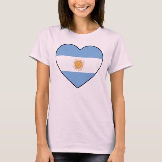 Argentina Heart Flag Soccer Tシャツ (正面)