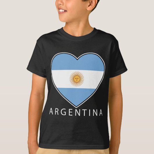 Argentina Heart Flag Soccer Tシャツ (正面)