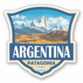 Argentina Illustration Retro Badge シール (正面)