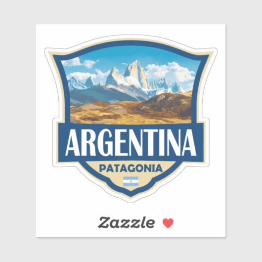 Argentina Illustration Retro Badge シール (シート)