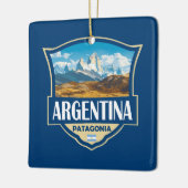 Argentina Illustration Retro Badge セラミックオーナメント (左)
