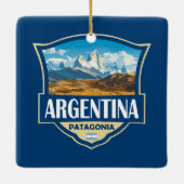 Argentina Illustration Retro Badge セラミックオーナメント (裏面)