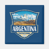 Argentina Illustration Retro Badge マグネット (正面)