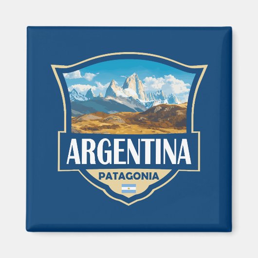 Argentina Illustration Retro Badge マグネット (正面)