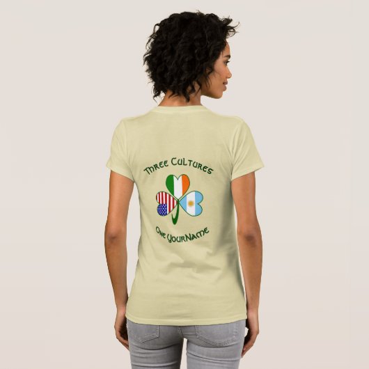 Argentina Ireland USA Shamrock Personalize Women's Tシャツ (裏面フル)