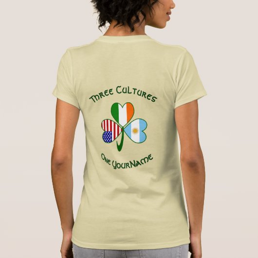 Argentina Ireland USA Shamrock Personalize Women's Tシャツ (裏面)