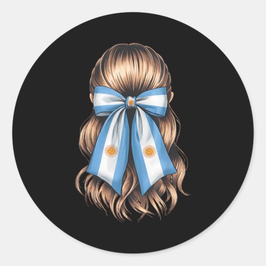 Argentina Pride Argentinian Flag  ラウンドシール (正面)