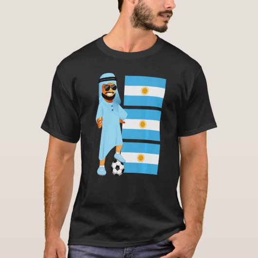 Argentina Sheik Argentina Flag Soccer Tシャツ (正面)