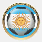 Argentina Soccer Ball Sports ラウンドシール (正面)