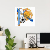 Argentina Sun flag map of Argentina gifts ポスター (ホームオフィス)