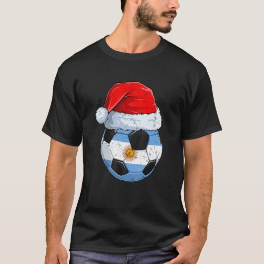 Argentina Team Player Football Ball World Soccer S Tシャツ (正面)