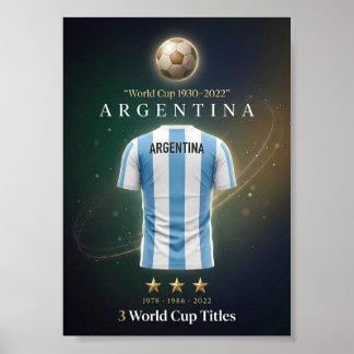 Argentina World Cup Champions Poster Victory Art ポスター