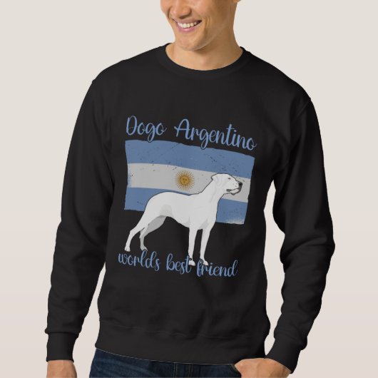 Argentine Dogo My Best Friend Is A Dog Dogo Argent スウェットシャツ (正面)