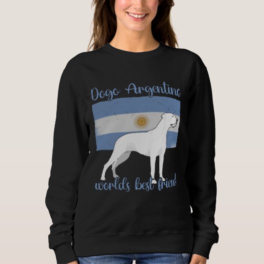 Argentine Dogo My Best Friend Is A Dog Dogo Argent スウェットシャツ (正面)