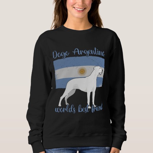 Argentine Dogo My Best Friend Is A Dog Dogo Argent スウェットシャツ (正面)