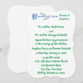 Argentine Rose Flag Personalized Wedding 招待状 (正面/裏面)