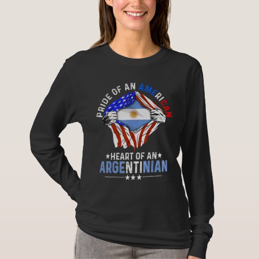 Argentinian American America Pride Foreign Argenti Tシャツ (正面)