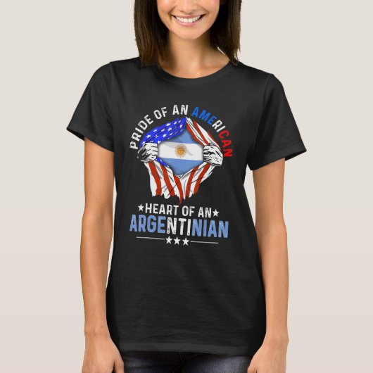 Argentinian American America Pride Foreign Argenti Tシャツ (正面)