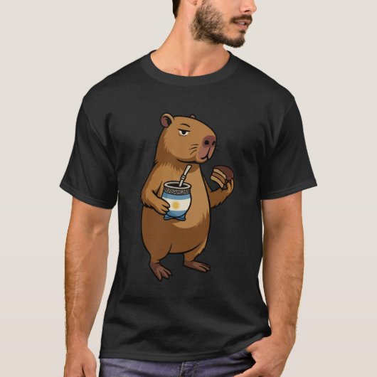 Argentinian Capibara Yerba Mate Funny Argentine Ca Tシャツ (正面)