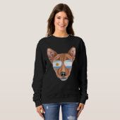 Argentinian Flag Basenji Dog Argentina Pocket スウェットシャツ (正面フル)