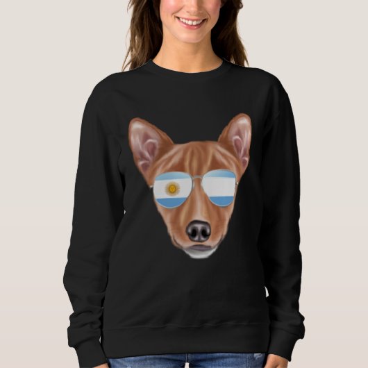 Argentinian Flag Basenji Dog Argentina Pocket スウェットシャツ (正面)