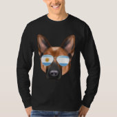 Argentinian Flag German Shepherd Dog Argentina Poc Tシャツ (正面)