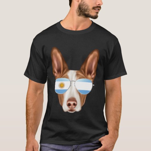 Argentinian Flag Ibizan Hound Dog Argentina Pocket Tシャツ (正面)