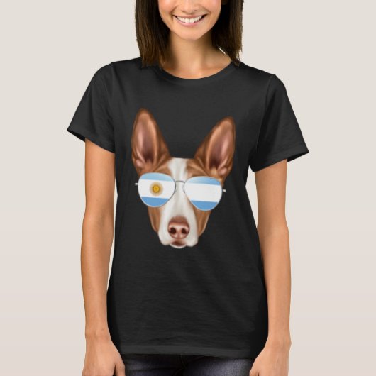 Argentinian Flag Ibizan Hound Dog Argentina Pocket Tシャツ (正面)