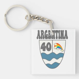 Argentinien Ruta 40 Autobahnschild mit Regenbogen キーホルダー