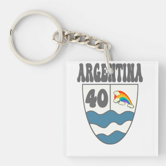 Argentinien Ruta 40 Autobahnschild mit Regenbogen キーホルダー (正面)