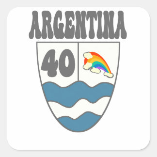 Argentinien Ruta 40 Autobahnschild mit Regenbogen スクエアシール