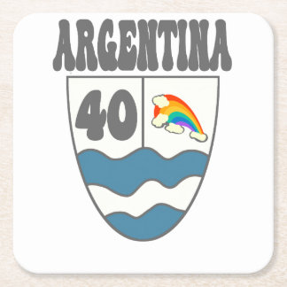 Argentinien Ruta 40 Autobahnschild mit Regenbogen スクエアペーパーコースター