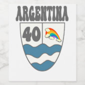 Argentinien Ruta 40 Autobahnschild mit Regenbogen ワインラベル (シングルラベル)