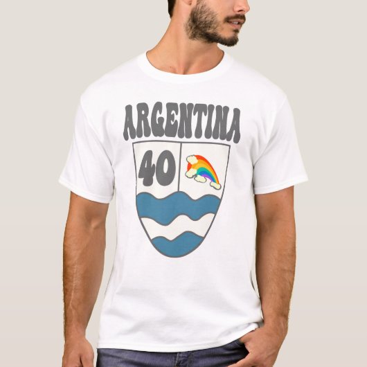 Argentinien Ruta 40 Autobahnschild mit Regenbogen Tシャツ (正面)