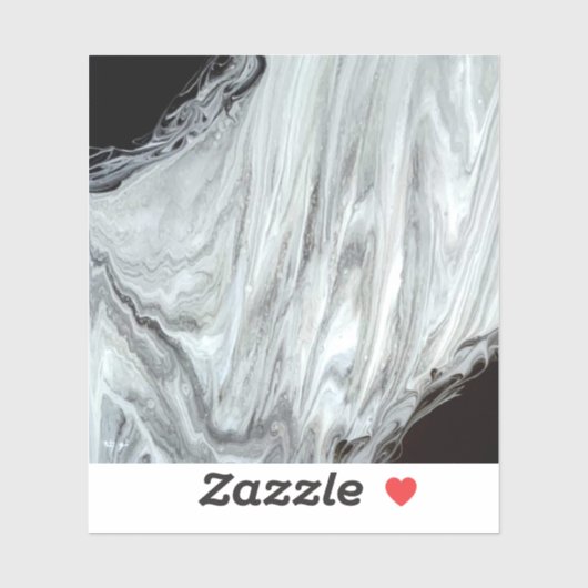 Argentum Abstract Silver Gray Black Fluid Art シール (シート)