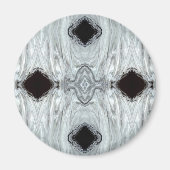 Argentum Abstract Silver Gray Black Fluid Art マグネット (正面)