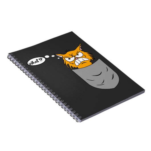 ärgerliche Katze in Brusttasche ノートブック (右側)