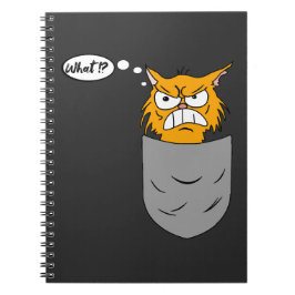 ärgerliche Katze in Brusttasche ノートブック