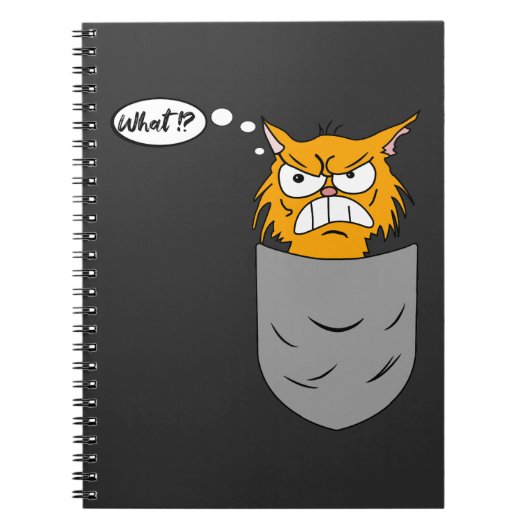 ärgerliche Katze in Brusttasche ノートブック (正面)