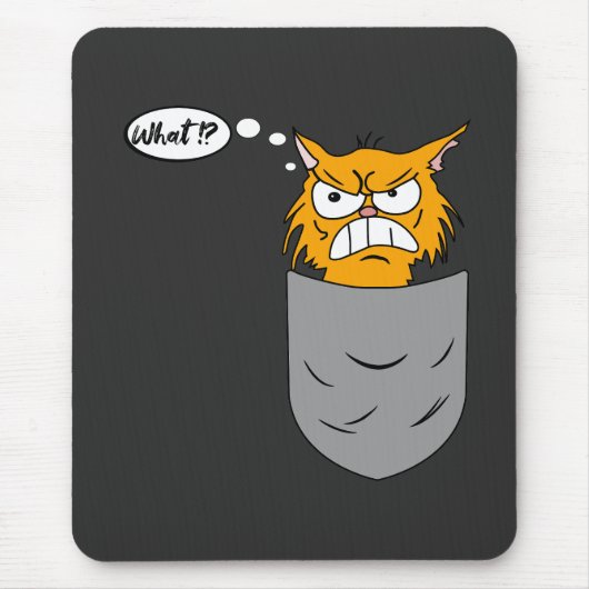 ärgerliche Katze in Brusttasche マウスパッド (正面)