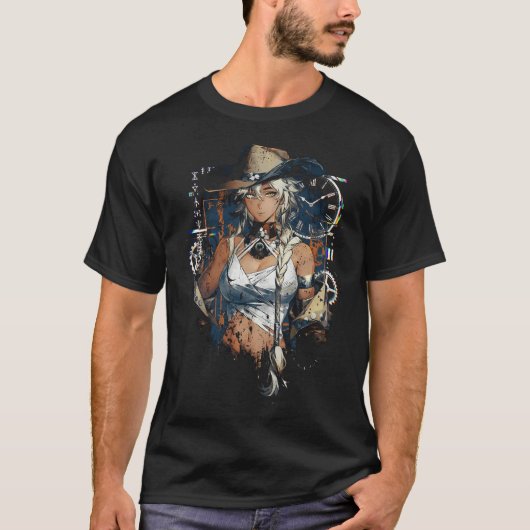 Argus Reverse 1999 ロング シルバー ヘアー コウボーイハット Por Tシャツ (正面)