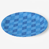 Argyle Blue diamonds with thin dotted line ペーパープレート (アングル)