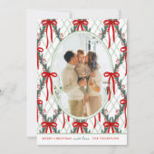 Argyle Bow Christmas Holiday Photo Card シーズンカード (正面)
