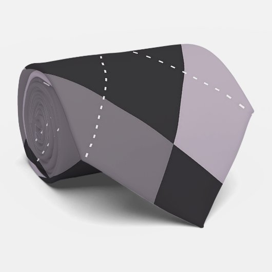 Argyle Monogram Hidden Initial Gray ネクタイ (ロール)