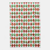 Argyle Pattern Christmas キッチンタオル (縦)